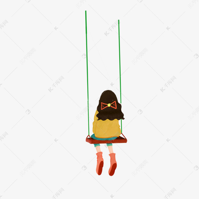 女孩荡秋千