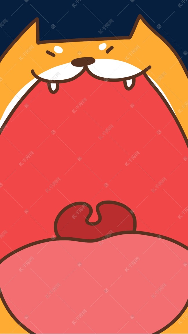 卡通狗狗大嘴手机h5素材