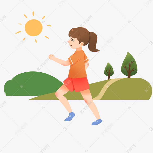 跑步的小女孩素材图片免费下载-千库网