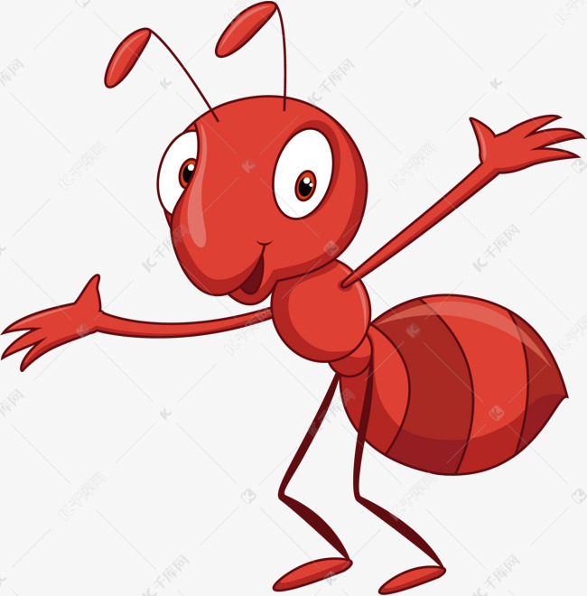 红色蚂蚁卡通插画