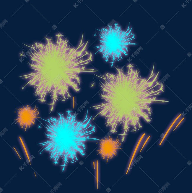 绚烂烟花绽放过新年
