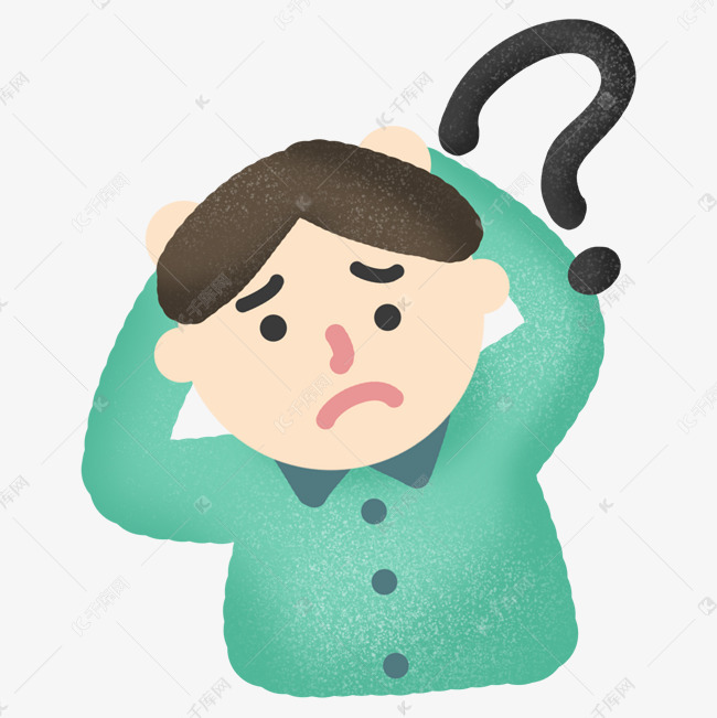 问号疑惑思考的男孩