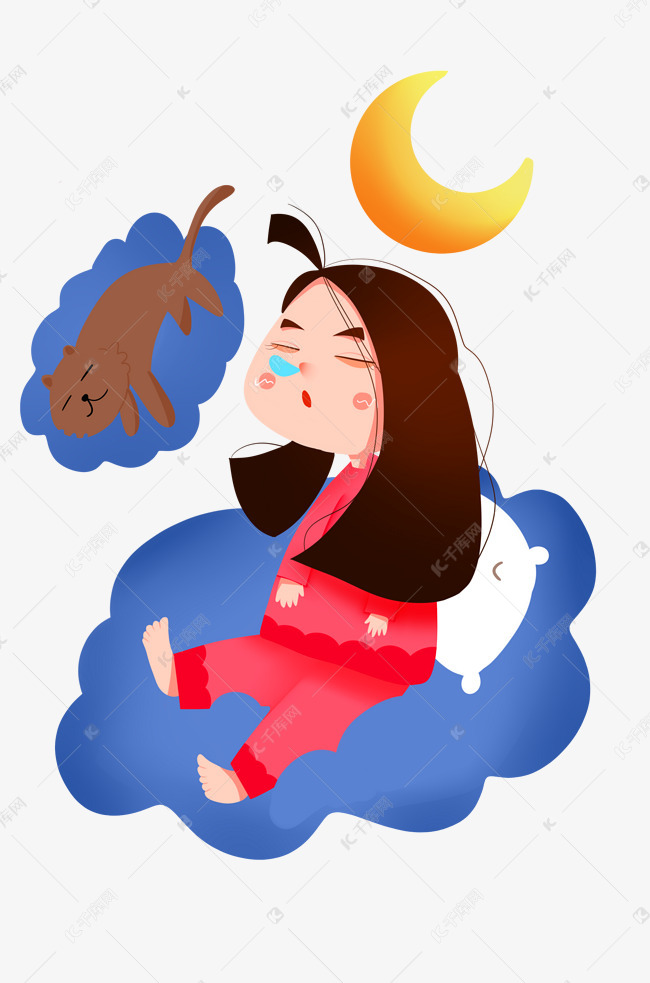 睡觉好梦的小女孩
