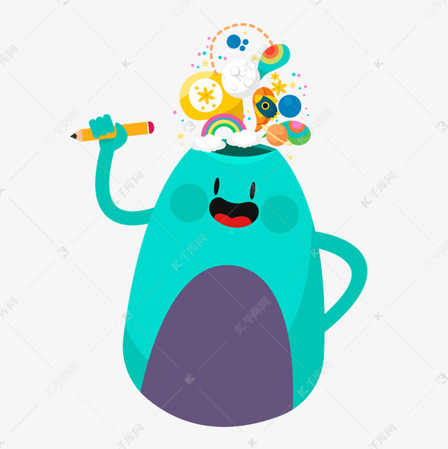 卡通创意的脑袋矢量素材