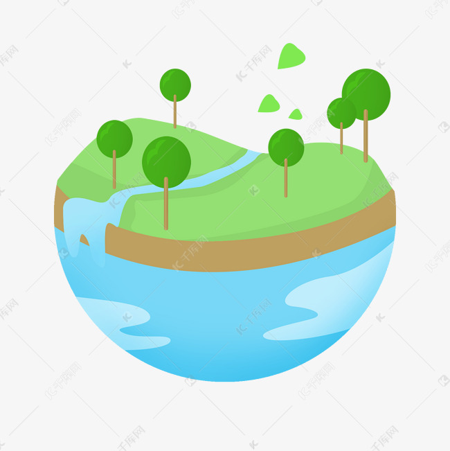 环境保护河流插画