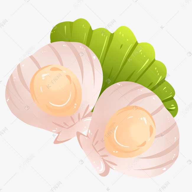 刺身装饰两个扇贝