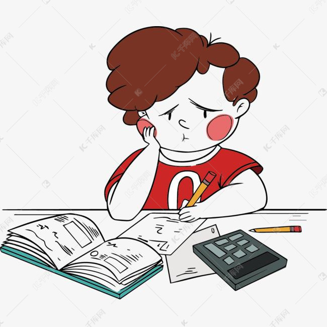 矢量手绘做作业少年
