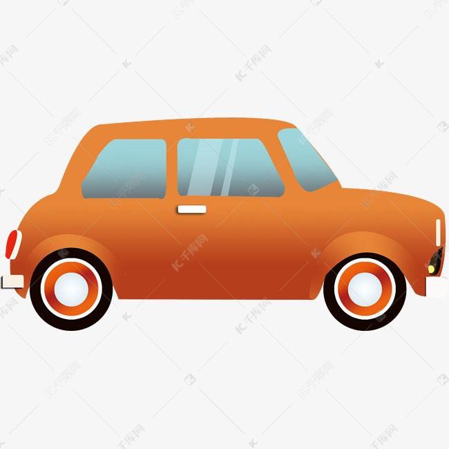 卡通橘色小汽车