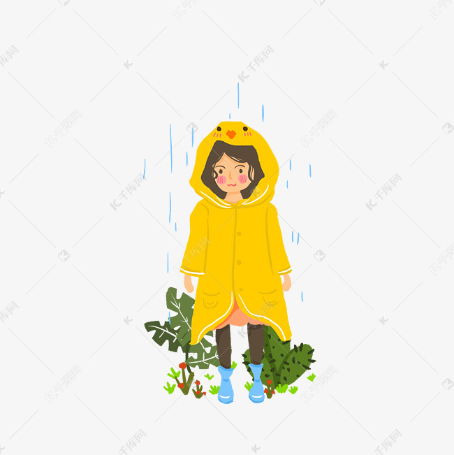 春游女孩下雨雨衣卡通