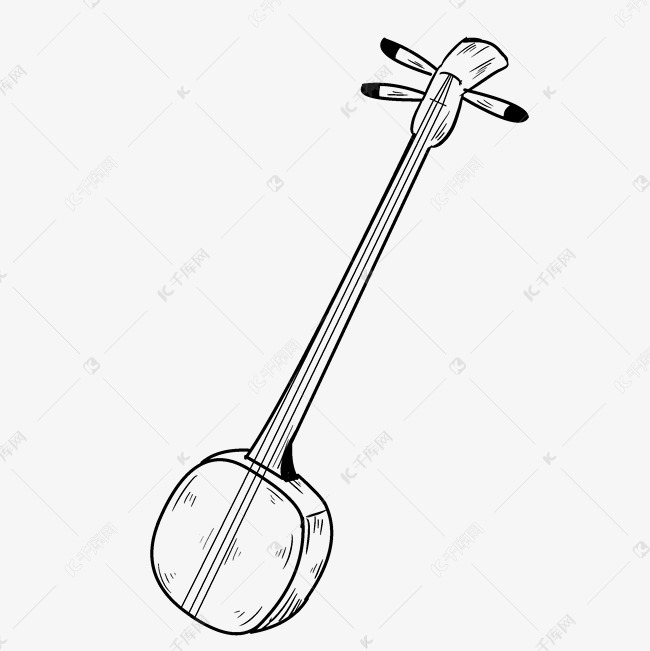 线描三弦手绘