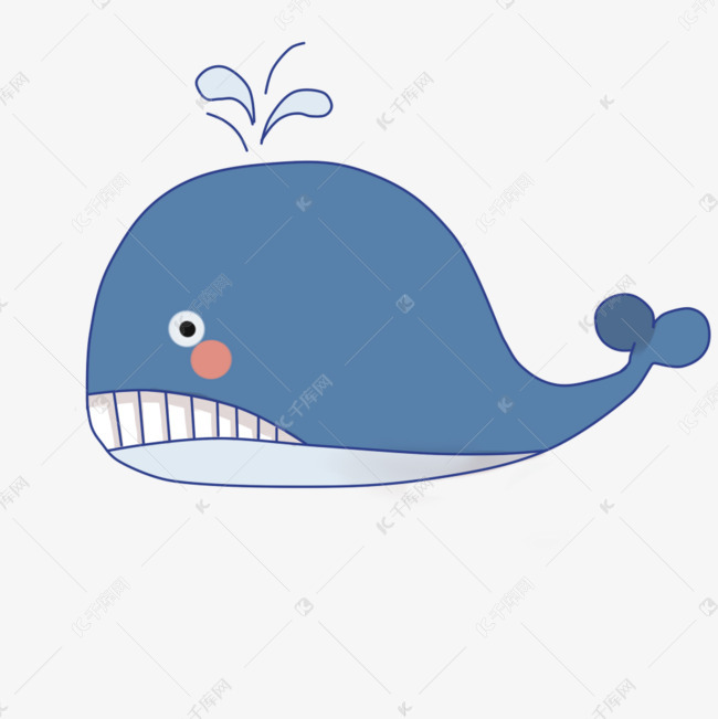 鱼海洋生物鲸鱼蓝色可爱卡通