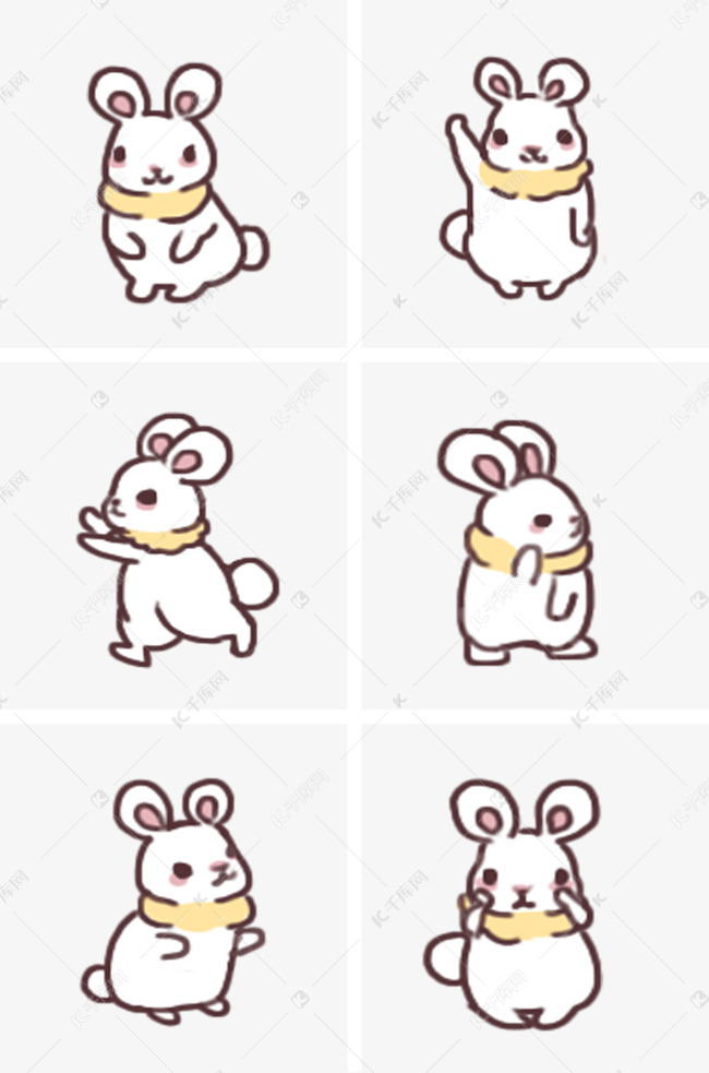 手绘可爱兔子图标