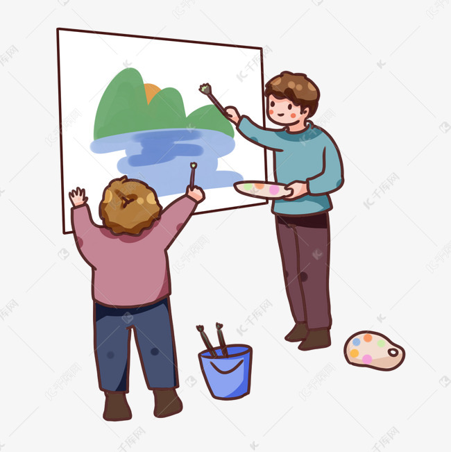 手绘卡通教小朋友画画