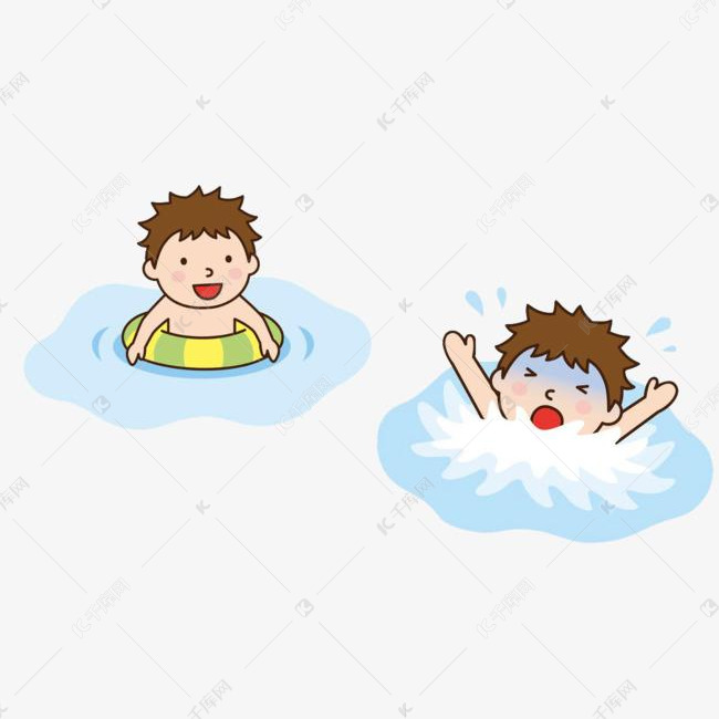 游泳溺水呼救小人