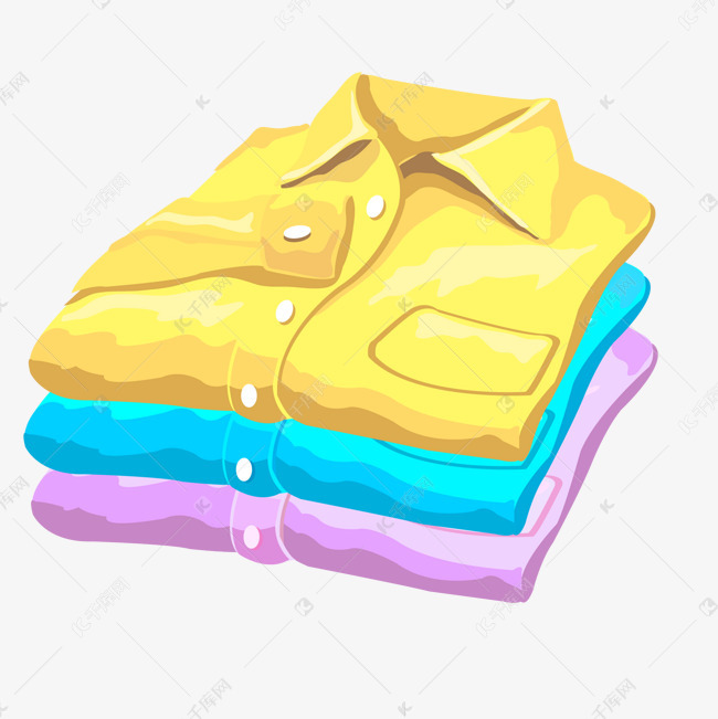 卡通叠好的衣服设计矢量图