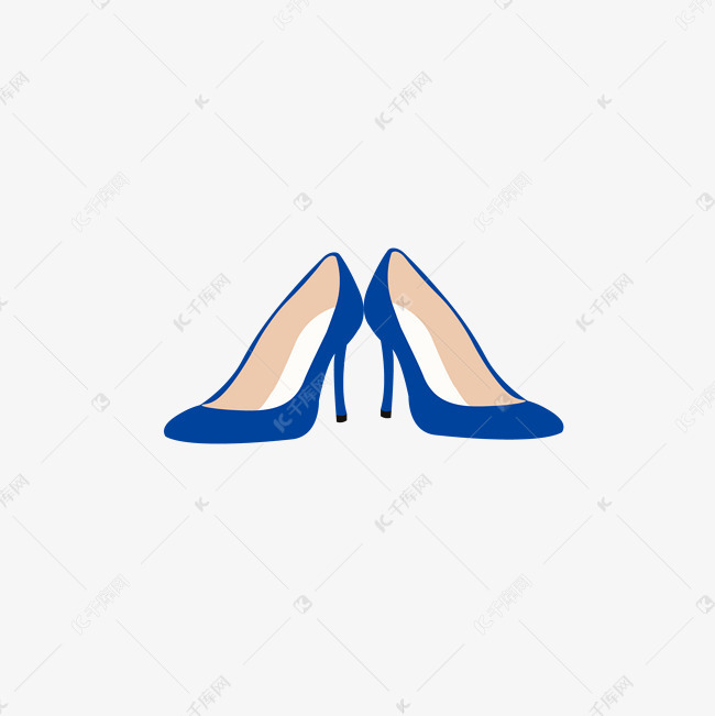 蓝色高跟鞋女鞋时尚元素素材图片免费下载-千库网