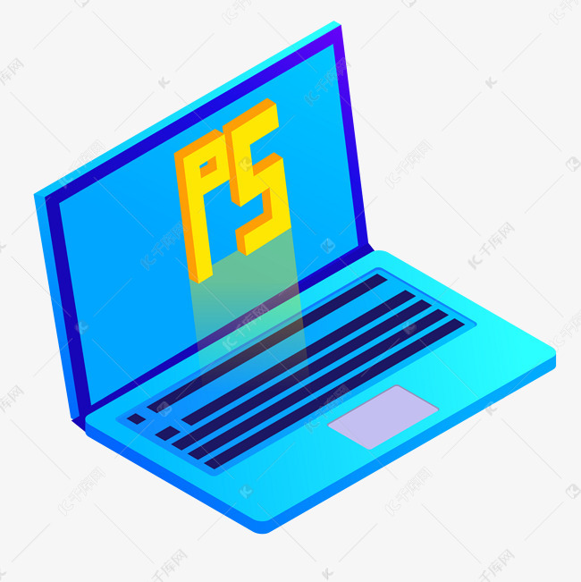 卡通笔记本电脑免抠图