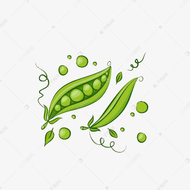 卡通绘画绿豆图案