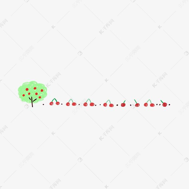 绿色植物树木小樱桃分割线素材图片免费下载-千库网