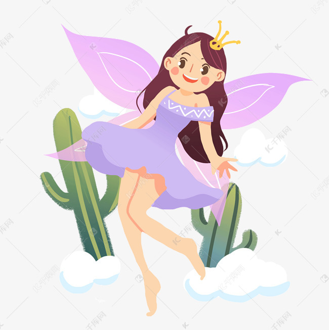 女神节卡通插画梦中的花仙子
