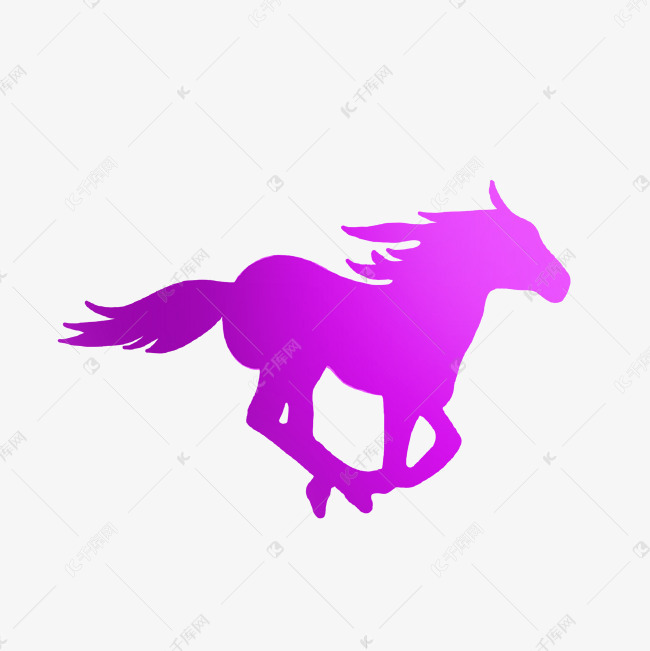 红色渐变的奔跑的骏马