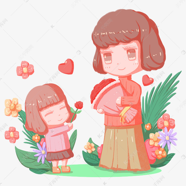 三八妇女节给妈妈送花女性人物