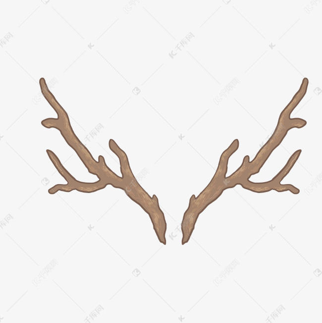 暗纹木质鹿角png