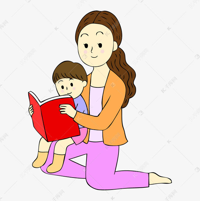 q版给孩子讲故事的妈妈