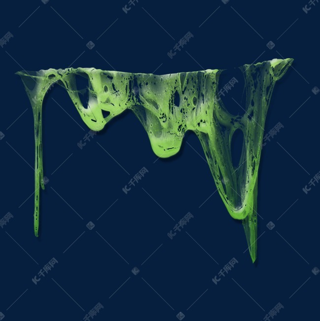 绿色逼真唾沫唾液png