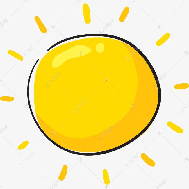 通用卡通矢量手绘小太阳png素材