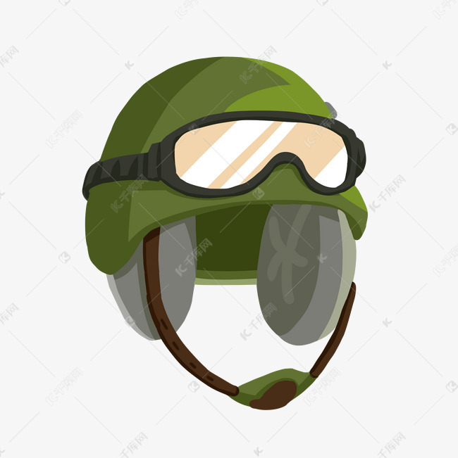 军绿色的头盔装饰插画素材图片免费下载-千库网