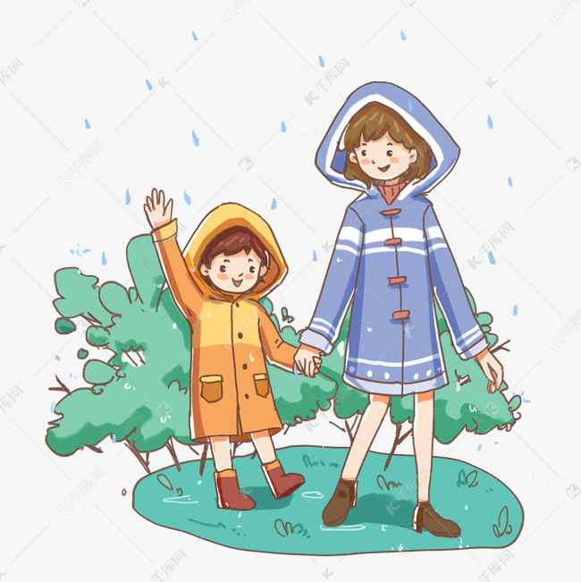 24节气雨水春天穿雨衣