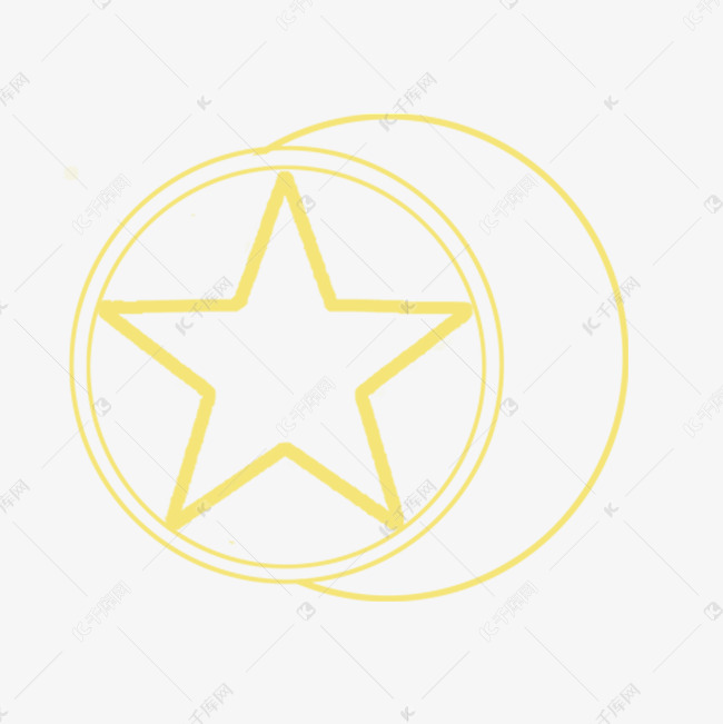 卡通圆形星星装饰图案免抠图