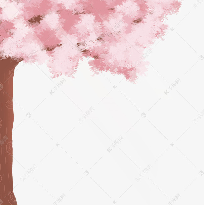 樱花树卡通png素材