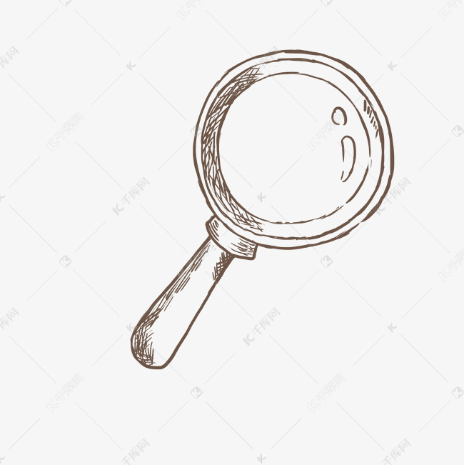 手绘素描放大镜png