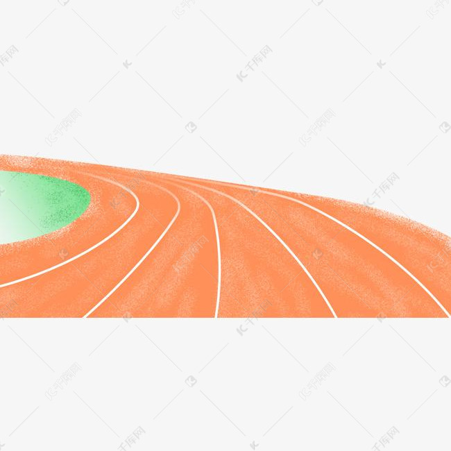 手绘创意水彩学校跑道