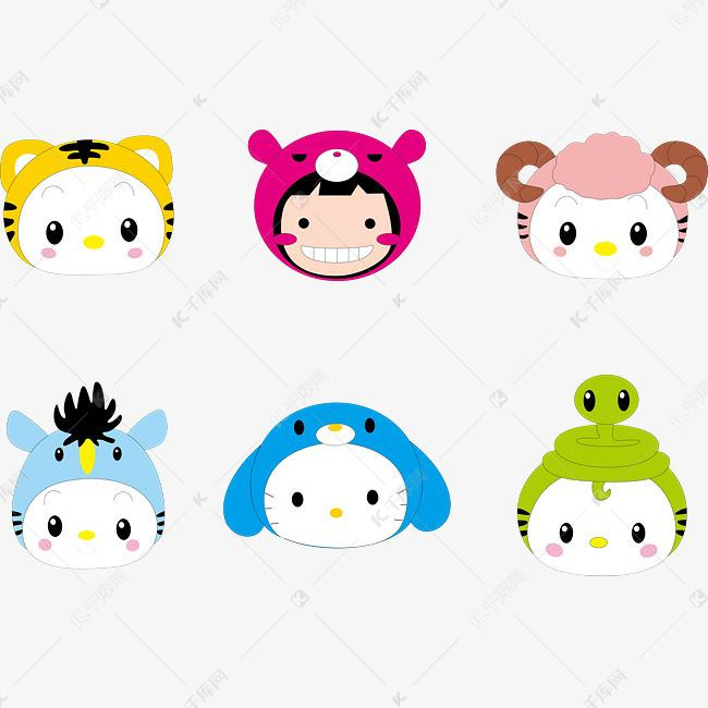 矢量卡通动物头像可爱素材图片免费下载_高清psd_千库