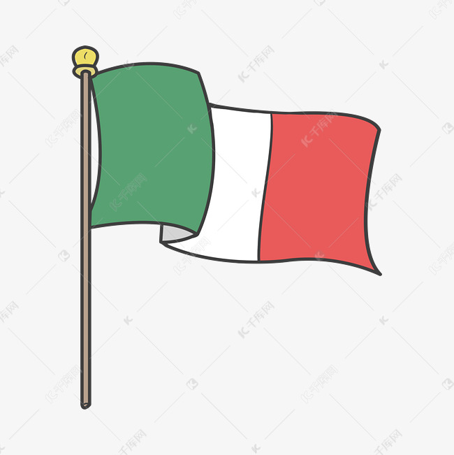 意大利的国旗卡通画