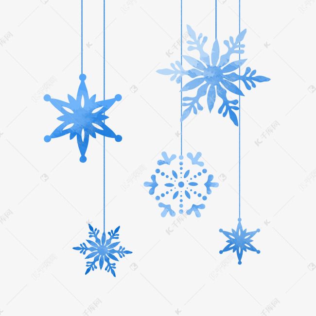 手绘水彩装饰雪花