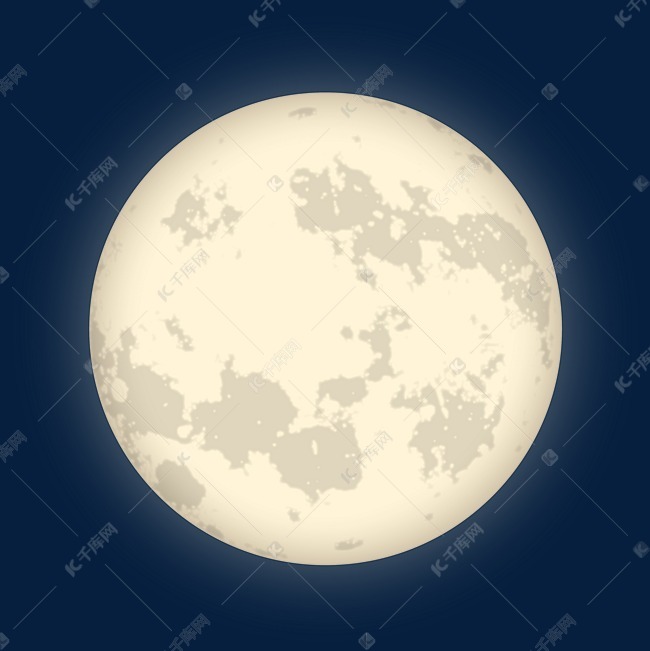 月球卡通绘画矢量图