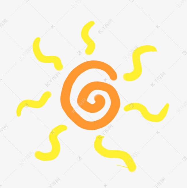 夏日太阳q版手绘png素材