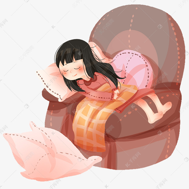 世界睡眠日躺睡插画