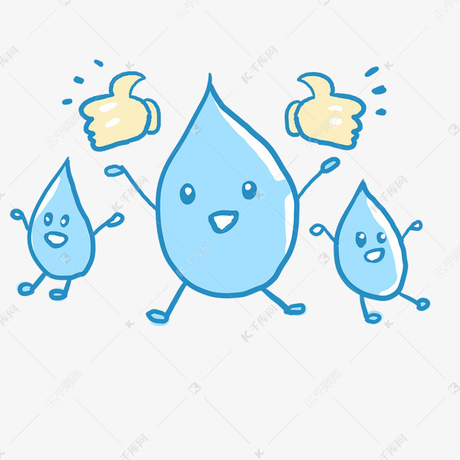 可爱蓝色水滴点赞