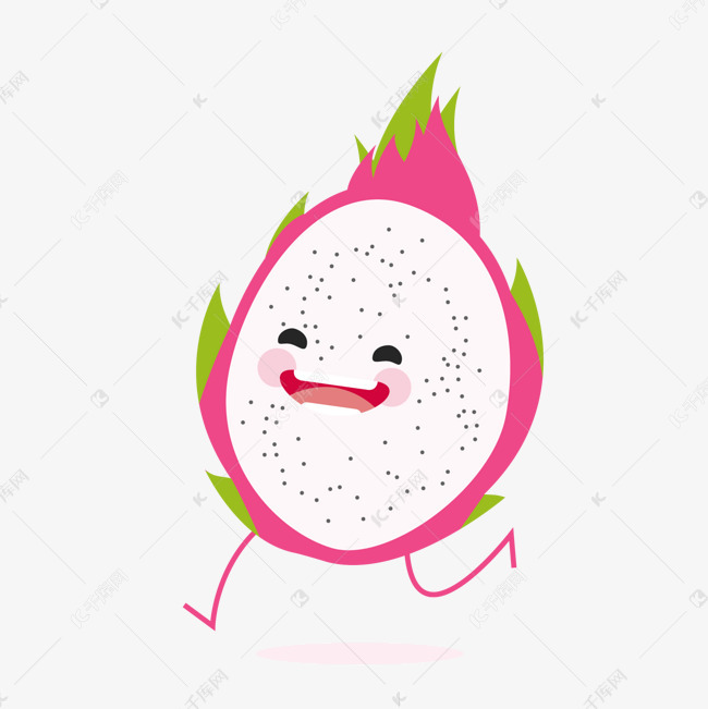 粉色圆弧火龙果食物元素