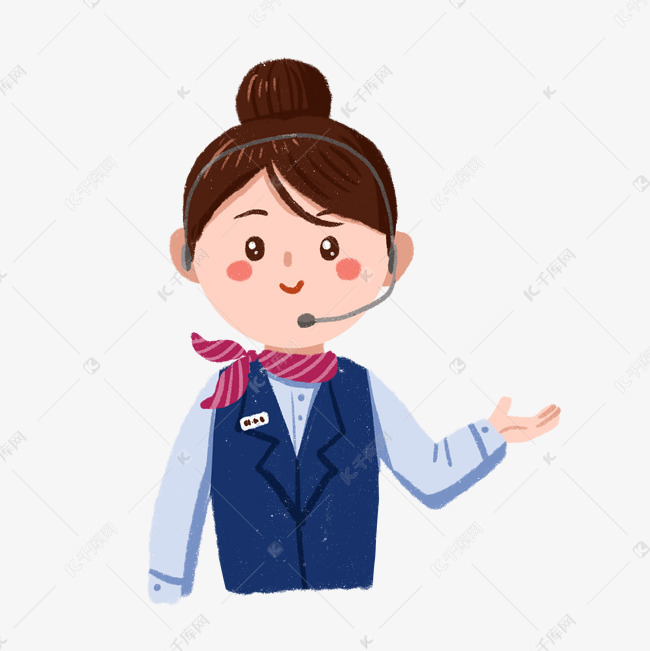 卡通客服职业女性png免抠素材