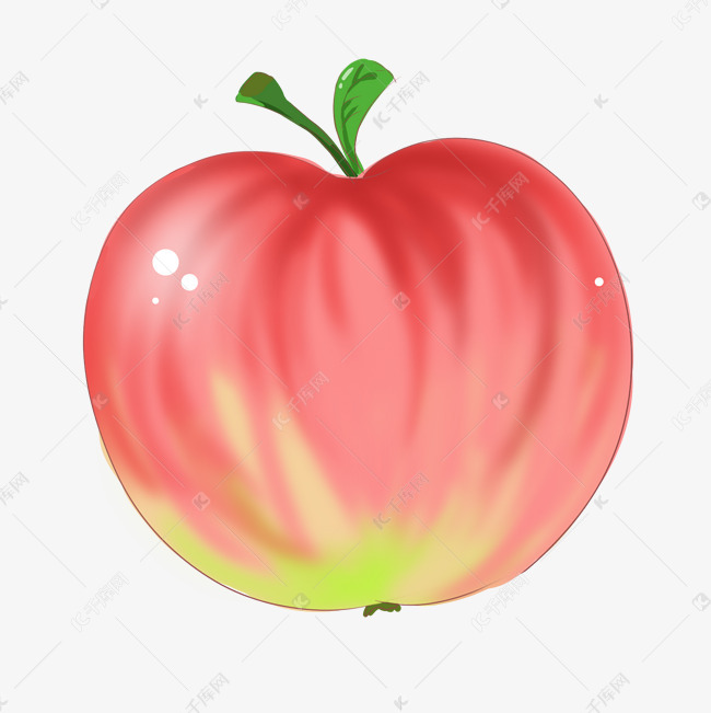 粉色渐变苹果食物元素