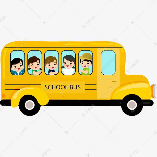 黄色校车交通工具图的素材免抠校园小黄车卡通校车矢量图交通工具