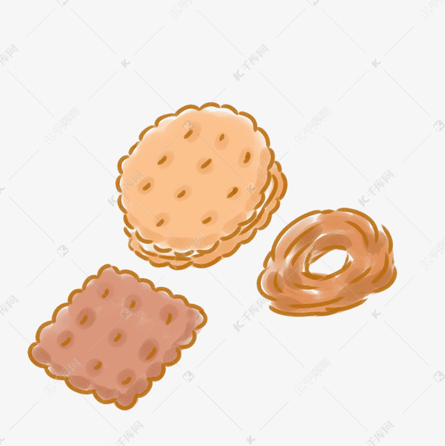 插画风饼干曲奇小零食小点心