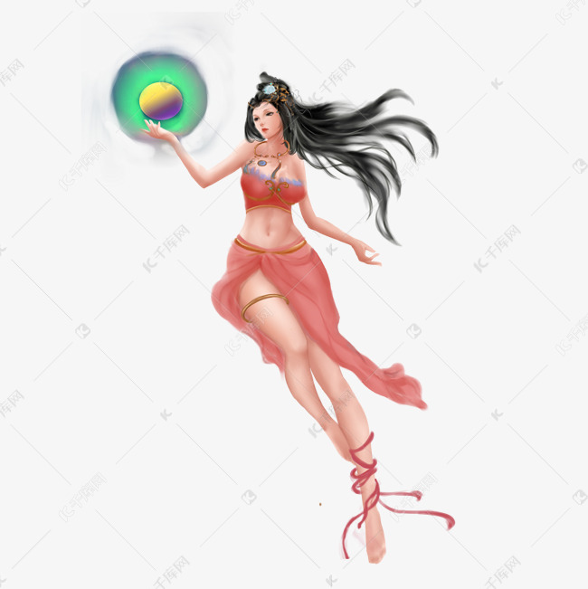 女娲补天绿色神话人物动漫