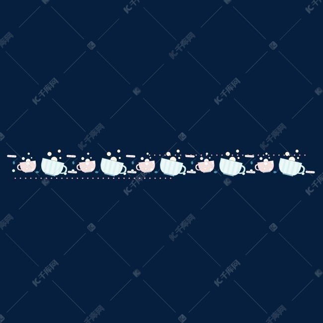 一条卡通水杯分割线